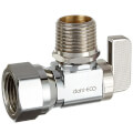 Product Image of 1/2" FIP x 1/2" Dual (Female Solder or MIP) Angle Stop Valve, Lead Free (Chrome Plated Brass)