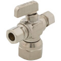 Product Image of 1/2" FIP x  3/8" OD Comp x 3/8" OD Comp Dual Outlet Valve, Lead Free (Chrome Plated)
