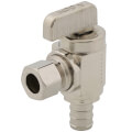 Product Image of 1/2" Pex Crimp x 3/8" OD Compression Angle Stop Valve, Lead Free (Chrome Plated Brass)
