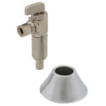 Product Image of 1/2" PEX Crimp Ext. x 3/8" OD Compression Angle Finishing Valve w/ 7/8" OD Deep Bell Escutcheon, Lead Free