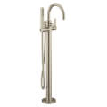 Product Image of Cia Single Handle Floor Mounted Tub Filler w/ Hand Shower (Brushed Nickel)