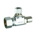 Product Image of 5/8" OD x 3/8" OD Mini Ball Valve Supply Stop, Lead Free (Chrome Plated)