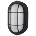 Product Image of LED Small Oval Bulk Head Fixture Black Finish w/ White Glass
