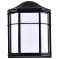 Product Image of LED Cage Lantern Fixture Black Finish w/ White Linen Acrylic