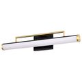 Product Image of Solano Medium Vanity LED Black and Brushed Brass Finish White Acrylic Lens