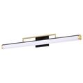 Product Image of Solano Large Vanity LED Black and Brushed Brass Finish White Acrylic Lens