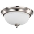 Product Image of Center Lock 13 Inch LED Flush Mount 19 Watt 3000K Brushed Nickel Finish Frosted Glass