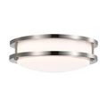 Product Image of 16 Watt 10" LED Flush Mount Fixture 3000K Dimmable Brushed Nickel White Lens