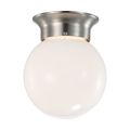 Product Image of 8 Watt 6" LED Flush Mount Fixture 3000K Dimmable Brushed Nickel Frosted Glass