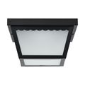 Product Image of 12 Watt 9" LED Carport Flush Mount Fixture 3000K Dimmable Black Finish w/ Frosted Glass