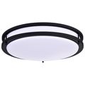 Product Image of Glamour LED 17" Flush Mount Fixture Black Finish CCT Selectable 3K/4K/5K