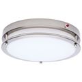 Product Image of Glamour, 13" LED Flush Mount, Emergency Battery, CCT Selectable, Brushed Nickel Finish