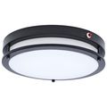 Product Image of Glamour, 13" LED Flush Mount, Emergency Battery, CCT Selectable, Black Finish