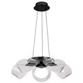 Product Image of Barnett 21 Inch LED 5 Light Chandelier Matte Black Silk Screened Acrylic Lens