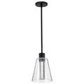 Product Image of Aura 7 Inch LED Pendant Matte Black K9 Bubble Crystal 3000K CCT