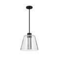 Product Image of Aura 12 Inch LED Pendant Matte Black K9 Bubble Crystal 3000K CCT