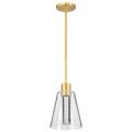 Product Image of Aura 7 Inch LED Pendant Brushed Brass K9 Bubble Crystal 3000K CCT