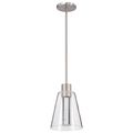 Product Image of Aura 7 Inch LED Pendant Brushed Nickel K9 Bubble Crystal 3000K CCT