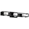 Product Image of Jenkins 24 Inch 3 Light LED Vanity Matte Black w/ Frosted Glass