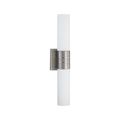 Product Image of Link 2 Light (Vertical) LED Tube Wall Sconce w/ White Glass Brushed Nickel Finish
