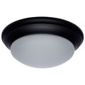 Product Image of 25W Flush Mount Twist & Lock Fixture LED 14" Matte Black Finish Frosted Glass