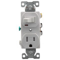 Product Image of 1P, 3W Grounding White Switch/Plug Combo, 15A (120V)
