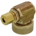 Product Image of 1/4" OD Comp x Female Swivel Hose, Angle Ice Maker Elbow, Lead Free (Rough Brass)