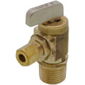 Product Image of 1/2" Female Solder or 1/2" MIP x 1/4" OD Compression Angle Mini Ball Stop Valve, Lead Free (Rough Brass)