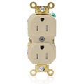 Product Image of Duplex Receptacle Outlet, Extra  Tamper-Resistant, Smooth Face, 15A, 125V Back or Side Wire, NEMA 5-15R, 2-Pole, 3-Wire, Self-Grounding (Ivory)