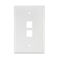 Product Image of Midsize Single-Gang Quickport, Wallplate, 2-port (White)