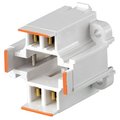 Product Image of G24Q-3, GX24Q-3 Base, 26w 4-pin, 10mm Compact Fluorescent Lampholder Snap-in (Orange) White Body
