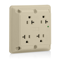 Product Image of 4-in-1 SuRGe Protective Quadruplex Receptacle Outlet,  20A, 125V Side Wire, NEMA 5-20R, 2-Pole, 3-Wire (Ivory)