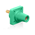 Product Image of 16 Series Female Panel Receptacle, Cam-Type, 90-Degree, Threaded Stud Length, 1.125", Taper Nose, 400A Max, Cable Range, #2 to 4/0 AWG (Green)