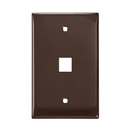 Product Image of Midsize Single-Gang Quickport, Wallplate, 1-port (Brown)