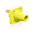 Product Image of 16 Series Female Panel Receptacle, Cam-Type, 90-Degree, Threaded Stud Length, 1.125", Taper Nose, 400A Max, Cable Range, #2 to 4/0 AWG (Yellow)
