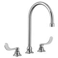 Product Image of Monterrey 8" Widespread 8" Reach Gooseneck Faucet w/ Wrist Blade Handles 1.5 gpm/5.7 Lpm (Chrome)