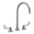 Product Image of Monterrey 8" Widespread 8" Reach Gooseneck Faucet w/ Wrist Blade Handles 1.5 gpm/5.7 Lpm Laminar Flow in Spout Base (Chrome)
