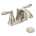 Product Image of Brantford Two-Handle Bathroom Faucet with Drain Assembly (Brushed Nickel)