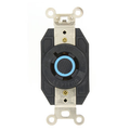 Product Image of 20A, 120/208V 3-Phase Y, NEMA L18-20R, 4P, 4W, Flush Mtg Locking Receptacle, Non-Grounding, V-0-MAX (Black)