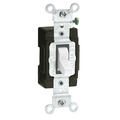 Product Image of 15A, 120V Toggle Lighted Handle, Illuminated Off Single-pole AC Quiet Switch, Commercial Grade, Grounding, Side Wired, (White)