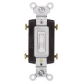 Product Image of Quadruple-Pole Grounding Toggle Switch, 15A - White (120V)