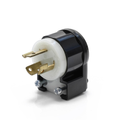 Product Image of 15A, 250V NEMA L6-15P, 2P, 3W, Locking Plug, Grounding, Angle (Black/White)