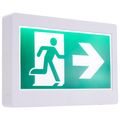 Product Image of Running Man Green Exit Sign, 120-347V, 2HR backup, Single/Dual Face, Universal Mounting, Thermoplastic