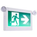 Product Image of Running Man Green Combo Exit Sign/Emergency Light, 120-347V, 2HR backup, Single/Dual Face, Universal Mounting, Thermoplastic, High Output lamps