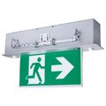 Product Image of Running Man Green Combo Edge Lit Exit Sign/Emergency Light, 120-347V, 2HR backup, Single/Dual Face, Premium Flush Recessed Mounting
