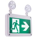Product Image of Running Man Green Combo Exit Sign/Emergency Light, 120/347V, 2HR backup, Single/Dual Face, Universal Mounting, Wet Location, Low Temperature, Remote-Capable