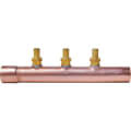 Product Image of 1" Brazed Branch Copper Manifold w/ 1/2" PEX Loops, 3 Outlets (Male Sweat x Female Sweat)