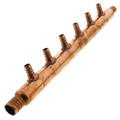Product Image of 3/4" PEX Crimp × 1" PEX Crimp Copper Manifold w/ 1/2" PEX Outlets (6 Outlets)