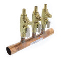 Product Image of 1" Copper Manifold w/ 1/2" Crimp Balancing Valves 3 Outlets