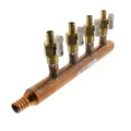 Product Image of  3/4" PEX x Spin Closed Manifold w/ 1/2" PEX Ball Valves, Lead Free (4 Outlets)